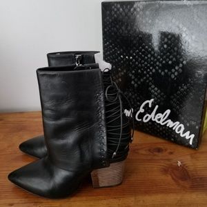 Sam Edelman Martina Black Leather Boots